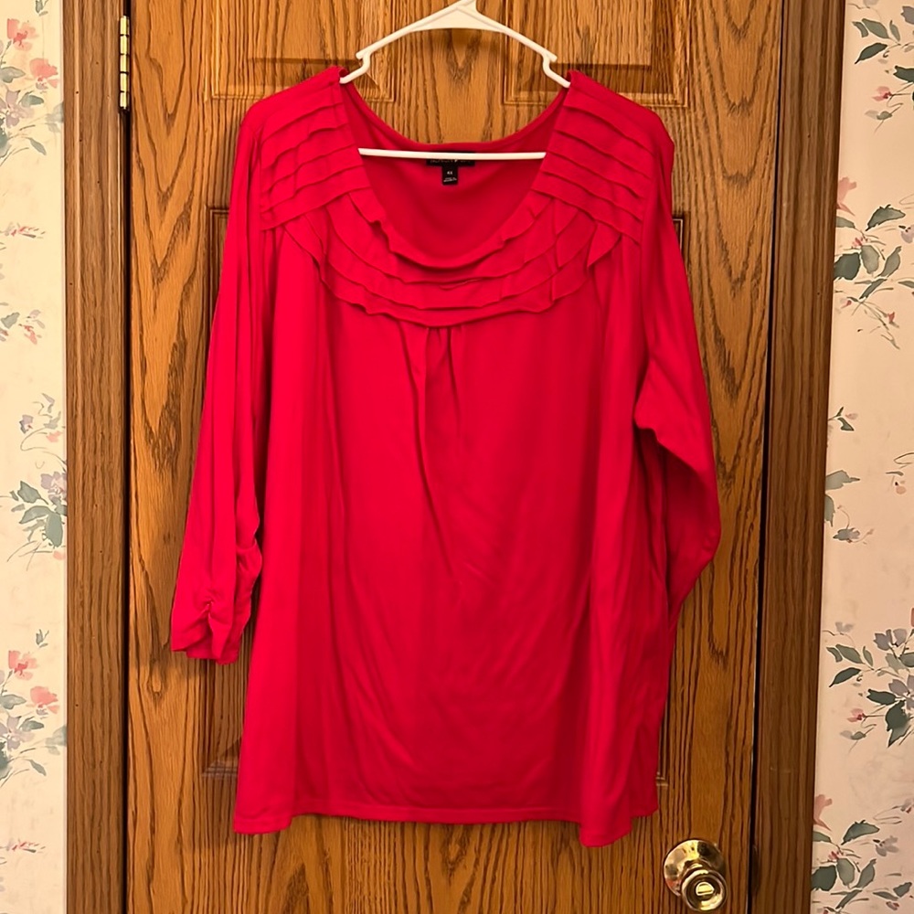 Fashion Bug Pink 3/4 Sleeve Shirt (4X)